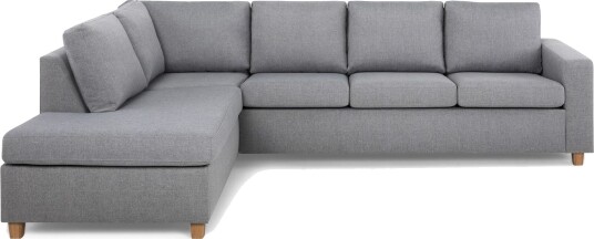 Crazy 4 seters Venstrevendt L formet Sjeselongsofa i Stoff Grå