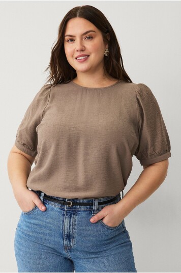 Zizzi - Bluse vVilma 1/2 Blouse - Brun