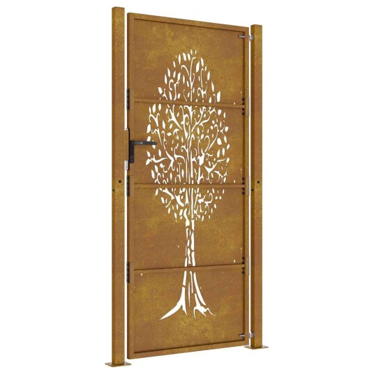 vidaXL Hageport 105x180 cm cortenstål tredesign