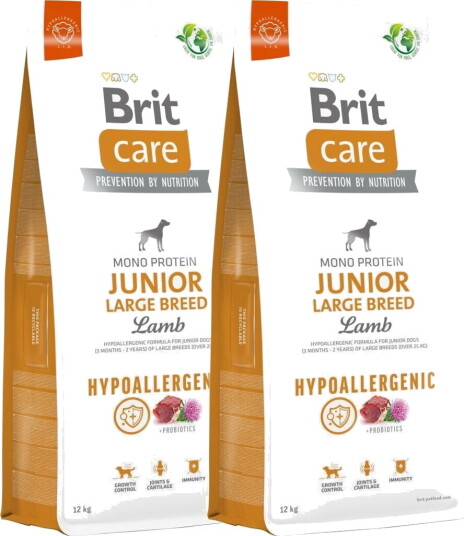 Brit Care Dog Junior Large Breed Hypoallergenic Lamb 2X12 kg