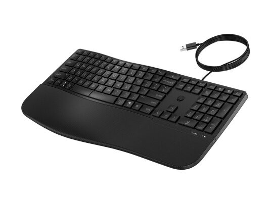 Hp 485 Comfort - Tastatur - Multi-Enhet, 23 Programmerbare Taster, 3-Soners Layout - Full Size - Usb - Qwerty - Internasjonal Engelsk / Kanadisk Fransk - Svart