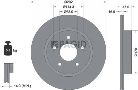 PAGID 55781NC Bremseskive