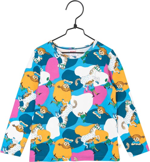 Pippi Langstrømpe Fleck Genser Blue 86 Pippi Langstrømpe Fleck Genser Blue 86
