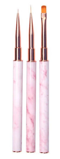 Le mini macaron Nail Art Brush Trio Les Brushes 3 stk Neglepleie