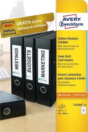 Avery   Hevearmetikett   For A4 210 X 297 Mm   Hvit En Pakke 225