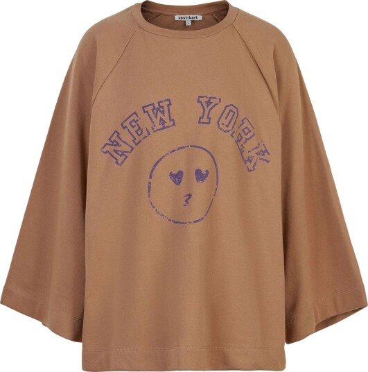 Cost:Bart Collegegenser CBSol Oversize Tigers Eye m. Lilla Cost:Bart 12 år 152 Collegegenser Brun