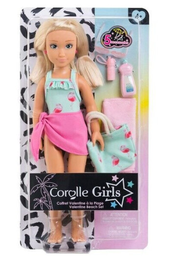 Corolle Girls Fashion Doll Valentine Beach Set