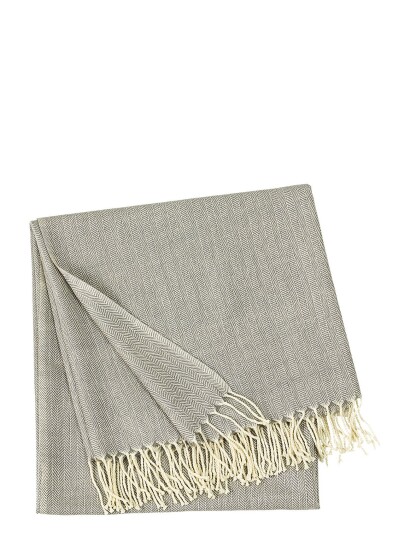 Linum Vertigo Throw Grey LIGHT STONE 130X 170CM