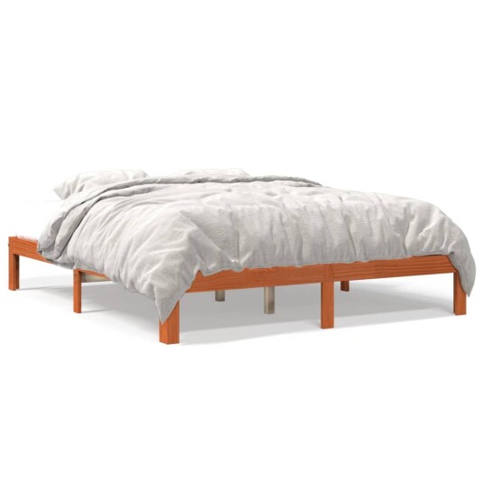 vidaXL Sengeramme brun 180x200 cm heltre furu 8721012361805