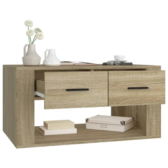 Salongbord sonoma eik 80x50x40 cm konstruert tre