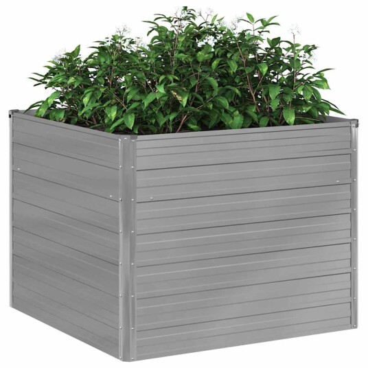 vidaXL Forhøyet hagebed 100x100x77 cm galvanisert stålgrå