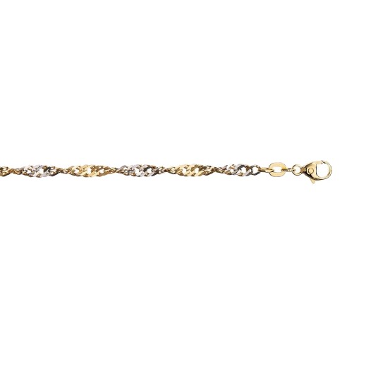 Pan Jewelry Singapore kjede i 585 gult gull og hvitt gull 45 cm