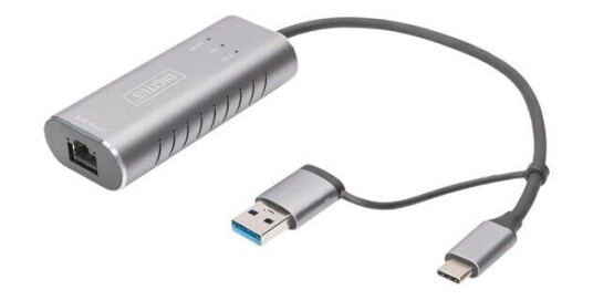 Digitus 2.5G USB-C Nettverksadapter med USB-A - Grå