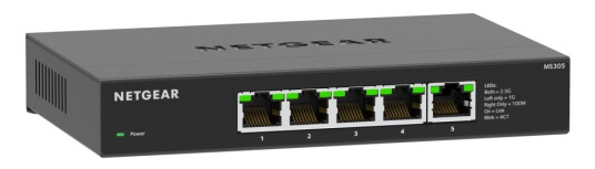 Netgear Ms305 - Switch - Multi-Gigabit - Ikke-Styrt - 5 X 100/1000/2.5G - Stasjonær, Veggmonterbar