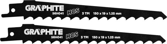 Graphite 56H041 Tigersagblad - HCS, 150mm, 3 TPI - 2 stk.