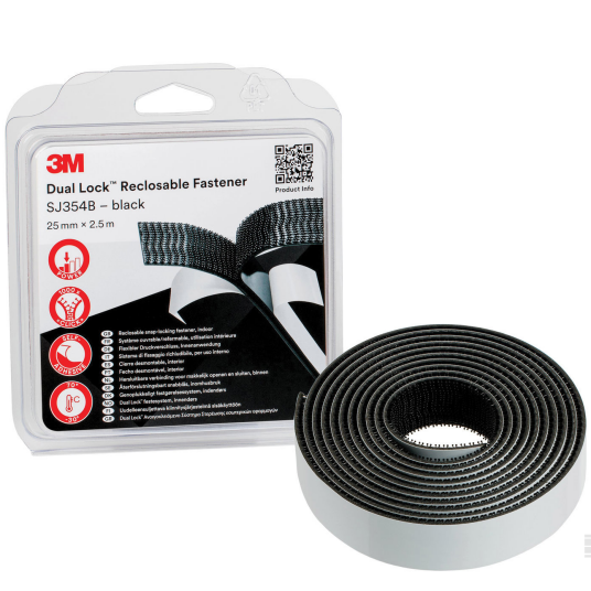 3M Dual Lock SJ354B Hurtiglås svart Maskintilbehør & forbruk