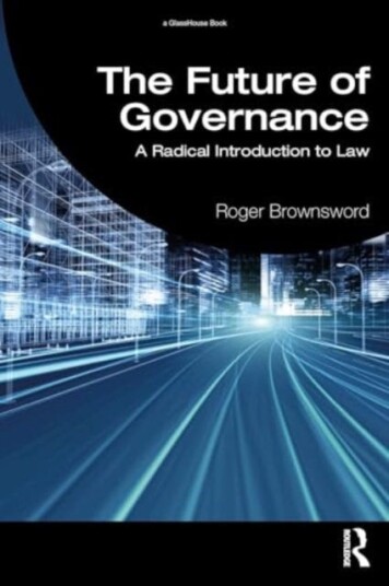 The Future of Governance A Radical Introduction to Law