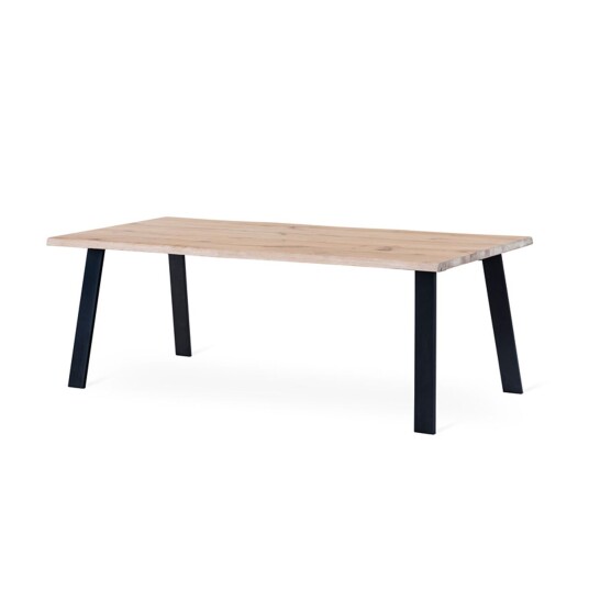 Torkelson Exxet spisebord Hvitoljet eik/svart 210 x 95 cm Hvit