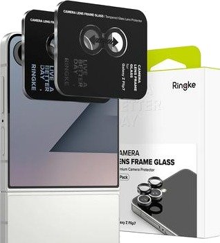 Samsung Galaxy Z Flip7 Ringke Kamera Linse Beskyttelse Herdet Glass - 2 Stk. - Svart