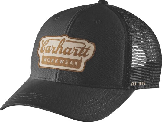 Carhartt Men's Twill Mesh Back Script Patch Cap Black OneSize Carhartt Men's Twill Mesh Back Script Patch Cap Black OneSize