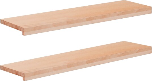 vidaXL Trappetrinn 2 stk. 100 x 25 x 2 cm Naturlig Massiv bøketre