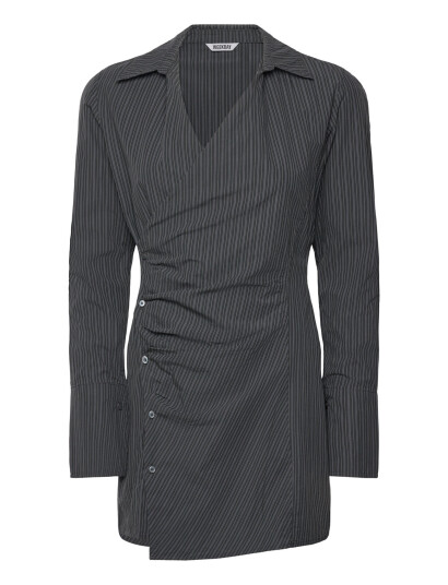 Weekday Longsleeved Asymmetric Mini Shirt Dress - Black - 34