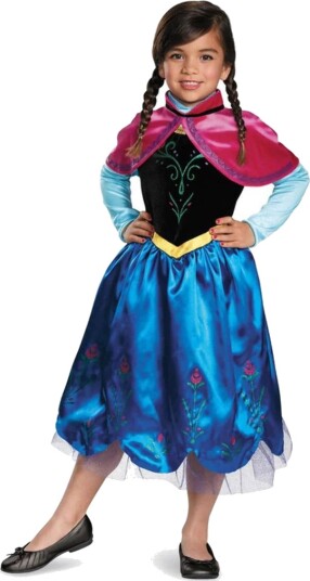 Anna Lisensiert Deluxe Frost/Frozen Kostyme til Barn 3 4 År