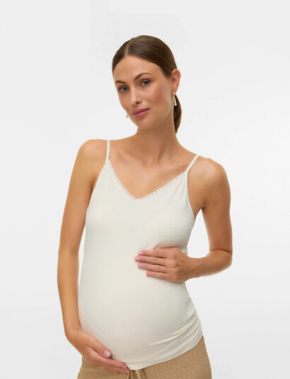 Mamalicious Mlallie Seamless Strap Top White ONE SIZE