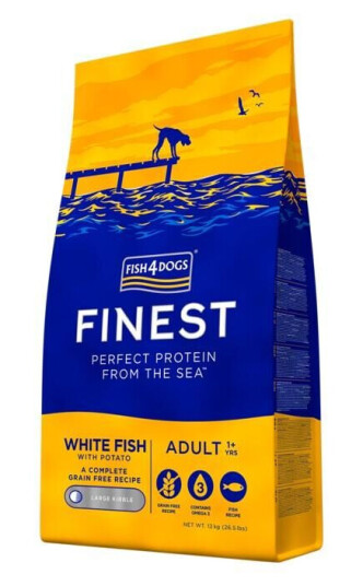 Fish4Dogs Finest Adult Hundefôr med Hvit Fisk 12 kg
