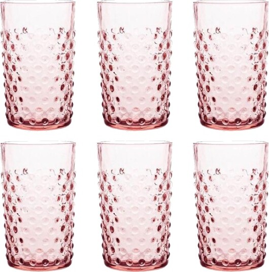 Klimchi  Hobnail glass 20 cl 6 stk rosaline