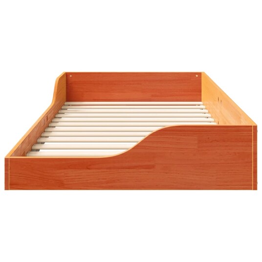  Gulvbedramme Voksbrun 100 x 200 cm Massiv furu tre