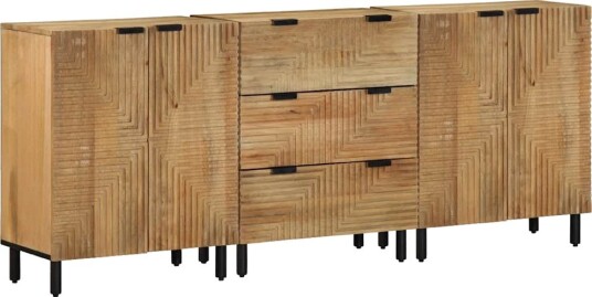 Skjenker 3 deler brun 60x33x75 cm heltre mango