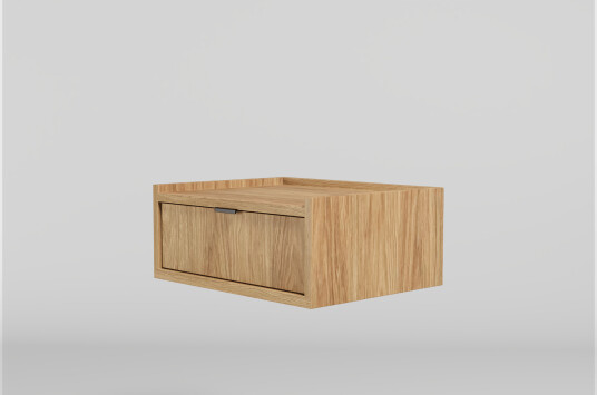 Dravo Vegghengt Nattbord 40 cm Naturlig hickory / naturlig eiketone