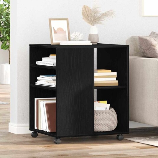  Oppbevaringsskap Svart Eik 60x53x72,5 cm Konstruert Tre