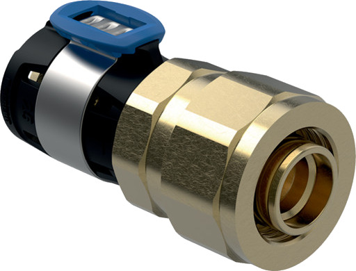 FLOWFIT PEX overgang 25x25mm PN6 med kobling blyfri silisiumbronse