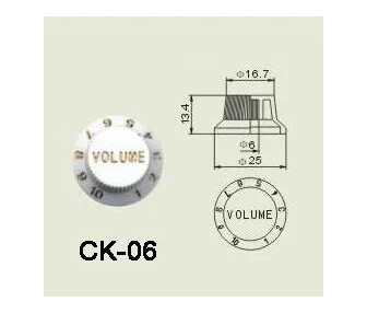 Wilkinson CK-06 el-gitar Volume/Control knob white