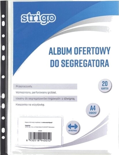 Strigo Strigo A4 Tilbudsmappe I Pp Med 20 Glidelommer Med Perforering Sf024