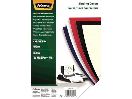 Fellowes 5378006 A4 Hvit Blank 250 G/M² 100 Stykker Fellowes 5378006 A4 Hvit Blank 250 G/M² 100 Stykker