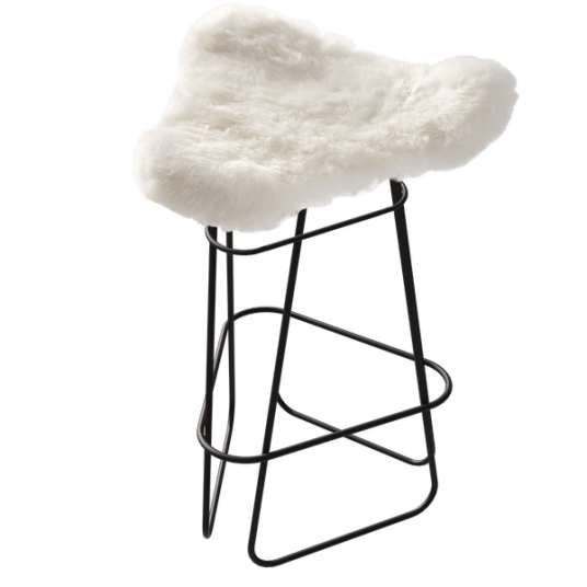 Cuero Iceland Barstol 65 cm Sort / Shorn White Cuero Iceland Barstol 65 cm Sort / Shorn White