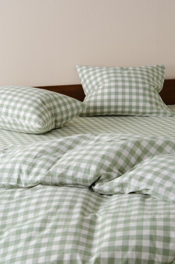 Jotex Putetrekk 2pakning 50x60 Cm Økologisk Grågrønn/hvit LAUREN 19308830805