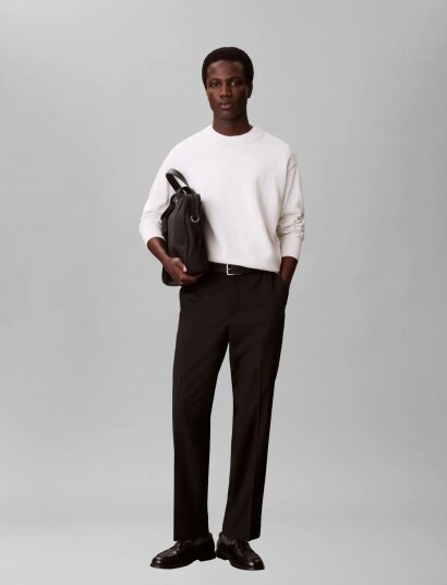 Calvin Klein Tapered Travel Twill Wool Trouse Black 34
