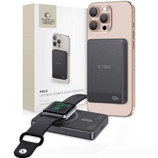 Tech-Protect PB33 LifeMag MagSafe 5000 mAh Svart