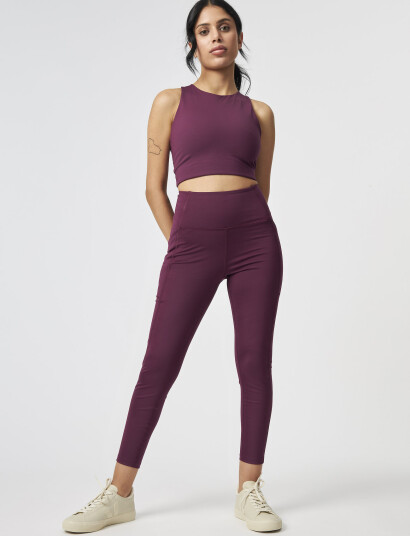 Girlfriend Collective Pocket High Rise Legging 7/8   Purple   L