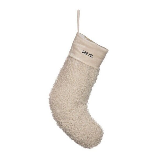 Pictureit   Julesokk teddy 35 cm GOD JUL kremhvit