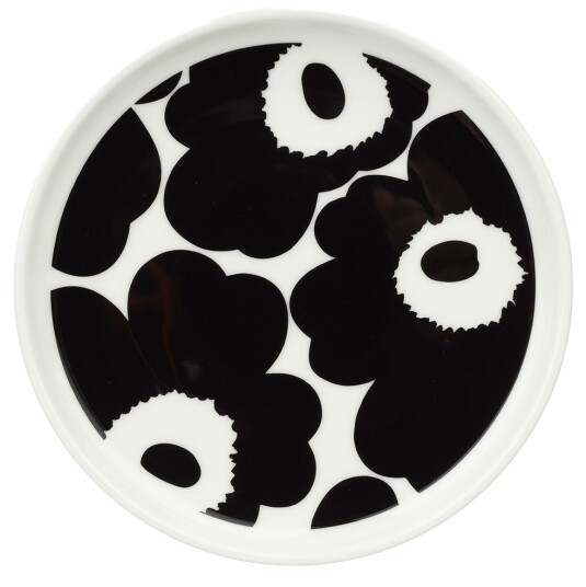 Oiva/Unikko Tallerken 13,5 cm Sort / Hvit