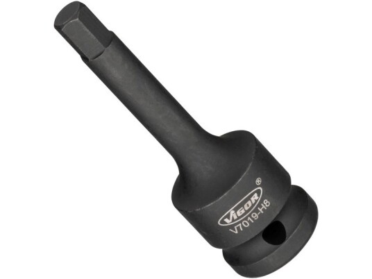 Vigor V7019-H8, Krafttop, Sort, 1 Hoved(Er), 1/2", Metrisk, 8 Mm