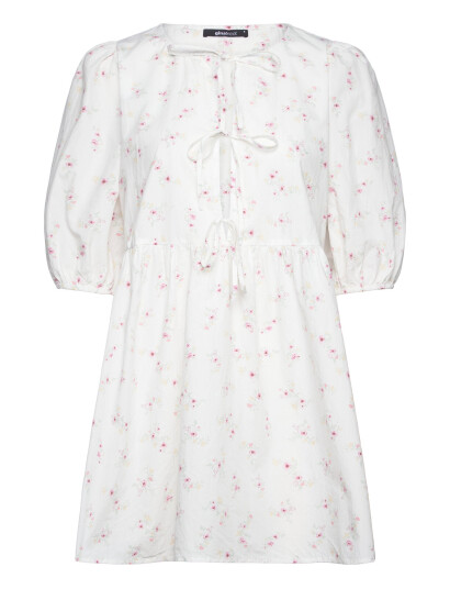 Gina Tricot Front Tie Dress - White - L
