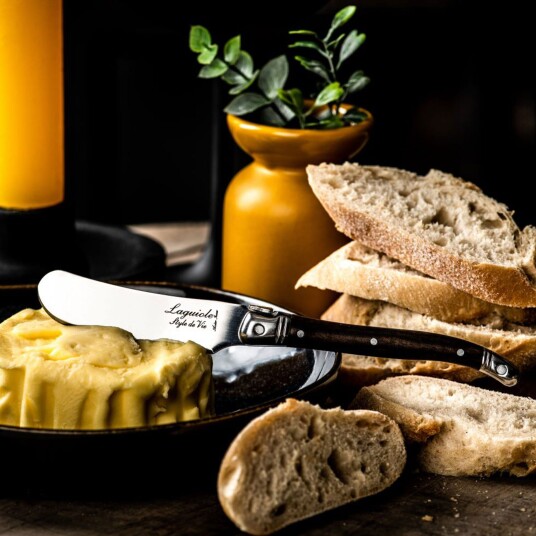Laguiole Premium Line smørkniv 4 pakning mørkebrun