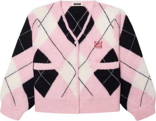 Woodbird Wbfen Argyle Cardigan Pink XS