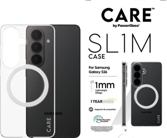 Care by PanzerGlass SL1M Gjennomsiktig Mobildeksel til Samsung Galaxy S26